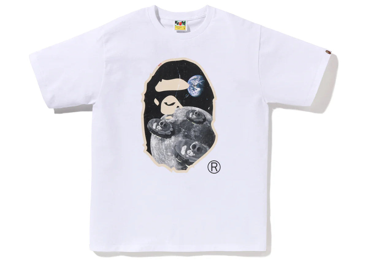BAPE Moon Ape Head Old Photo Tee (FW25) - White
