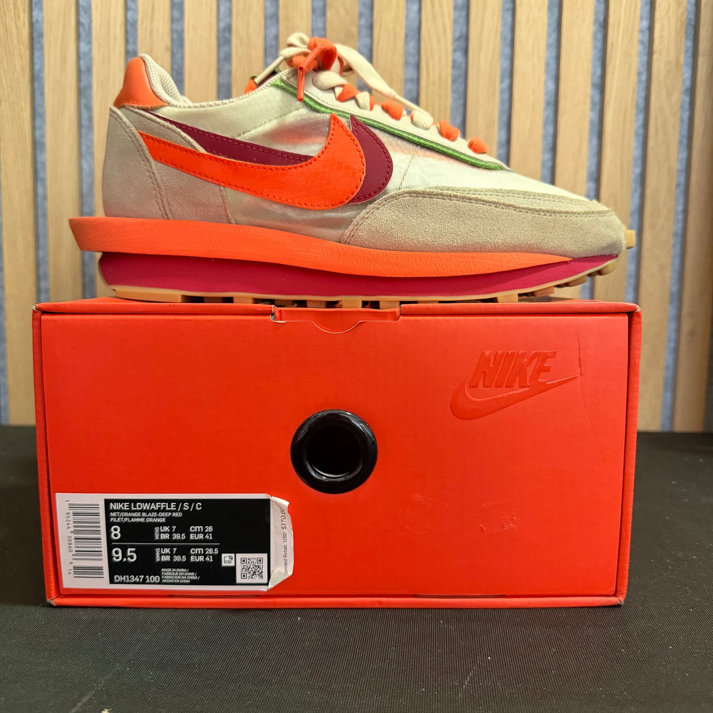Nike LD Waffle 'sacai x CLOT Kiss of Death - Net Orange Blaze' (PRE-OWNED)