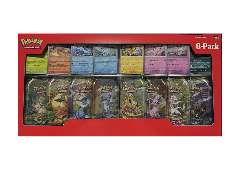 2025 Pokémon Prismatic Evolutions Mini Tins 8-Pack (Costco Exclusive)
