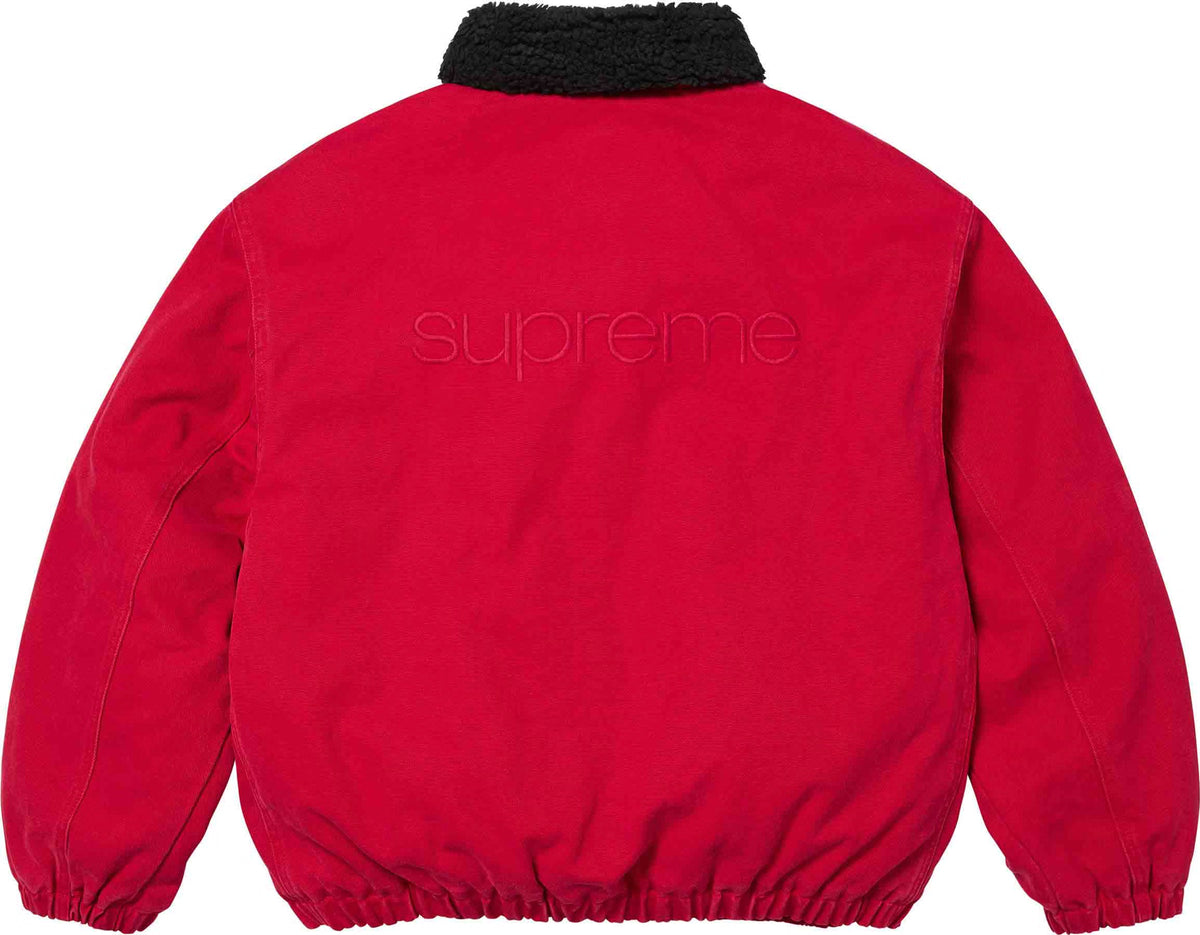 Supreme Faux Shearling Lined Bomber Jacket (FW26) - Red