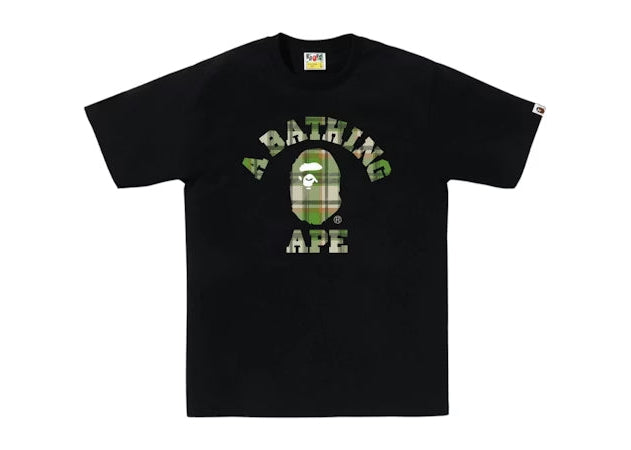 BAPE Check College Tee (FW25) - Black/Green