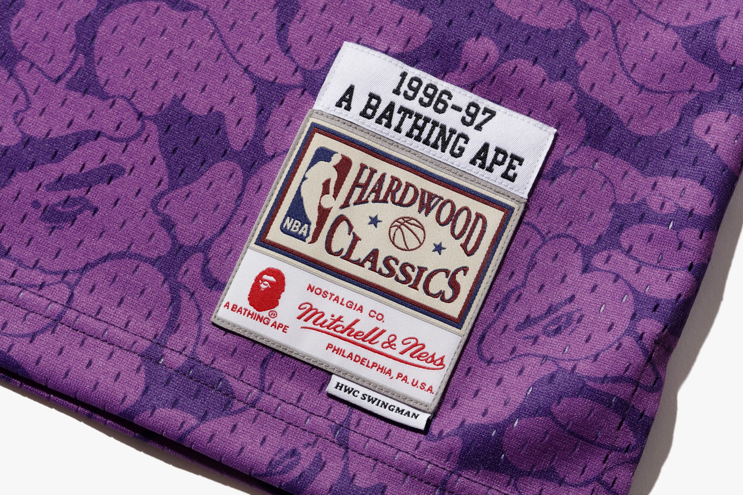 BAPE x Mitchell & Ness Lakers ABC Basketball Swingman Jersey (FW19) - Purple