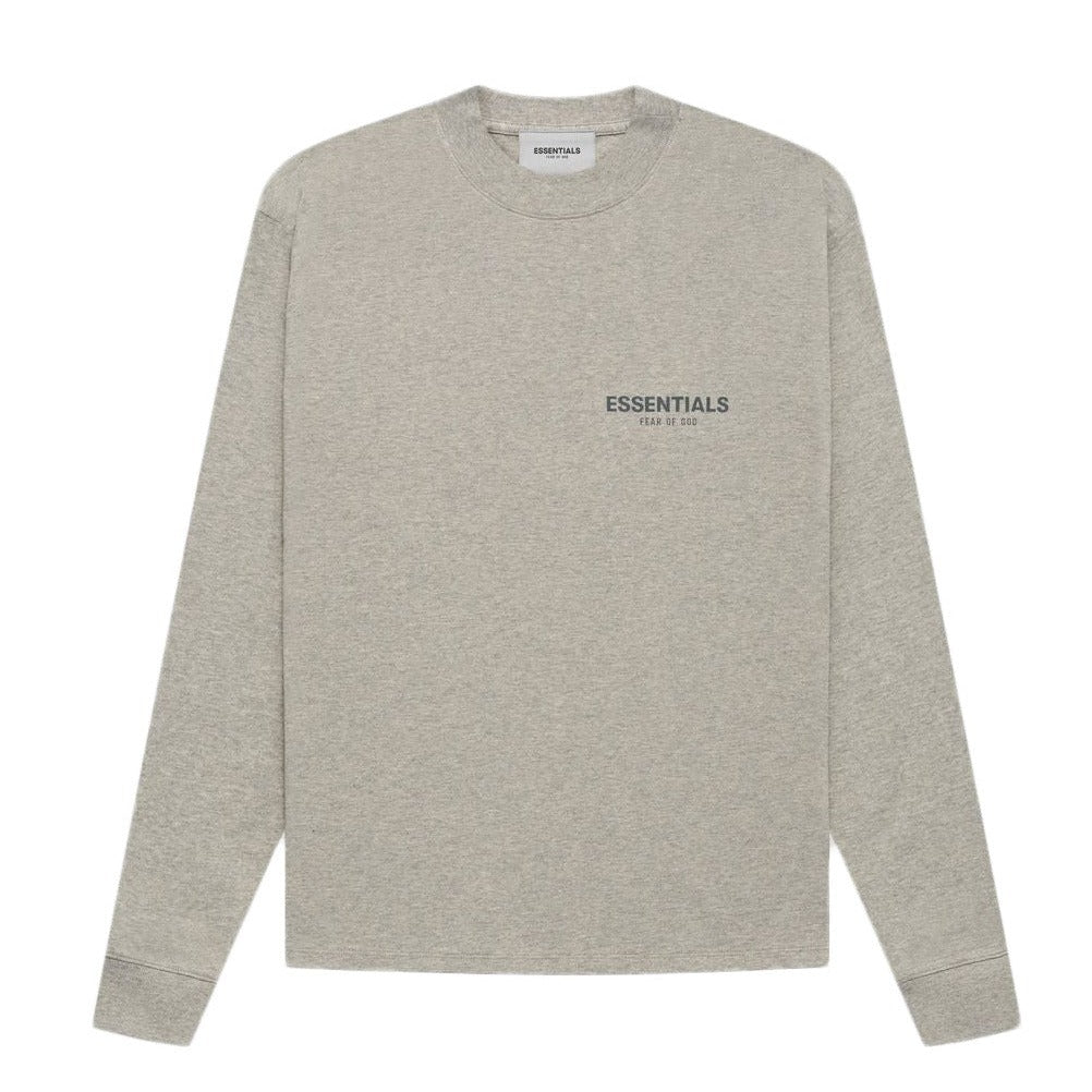 Fear of God Essentials Core Collection L/S T-Shirt (FW21) - Dark Heather Oatmeal