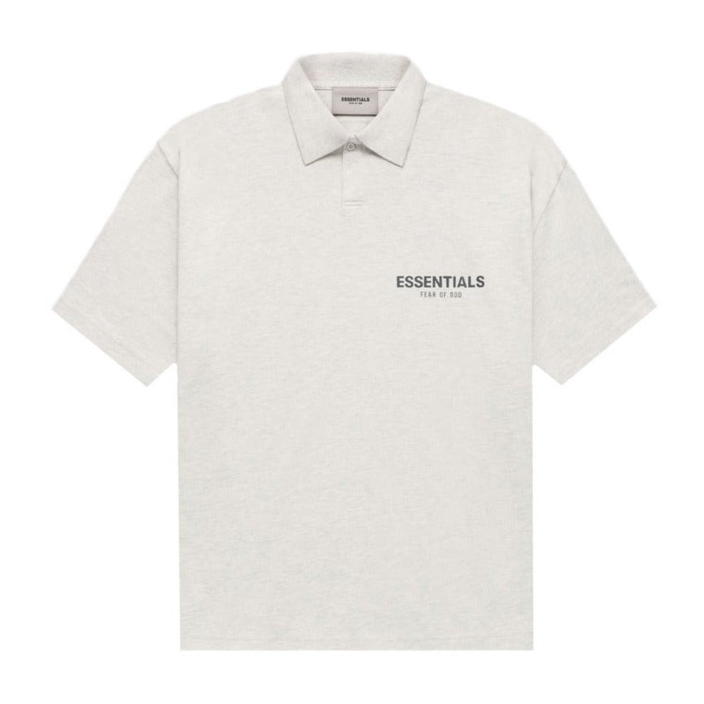 Fear of God Essentials Core Collection Polo (FW21) - Light Heather Oatmeal