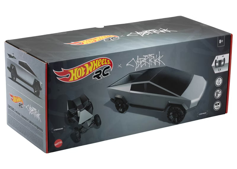 Hot Wheels x Tesla Cybertruck 1:10 Scale RC Car (2021 Version w/ Cyberquad)