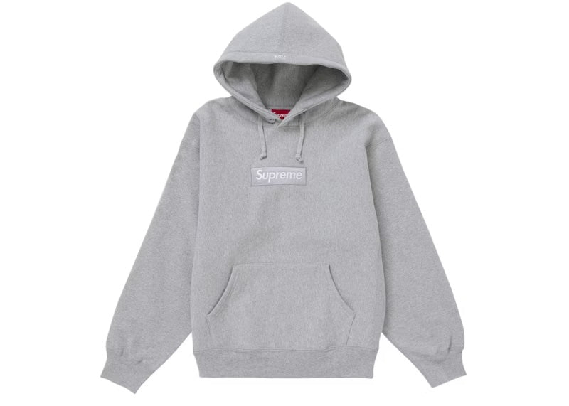 Supreme Box Logo Hooded Sweatshirt FW24 Heather Grey Reborn