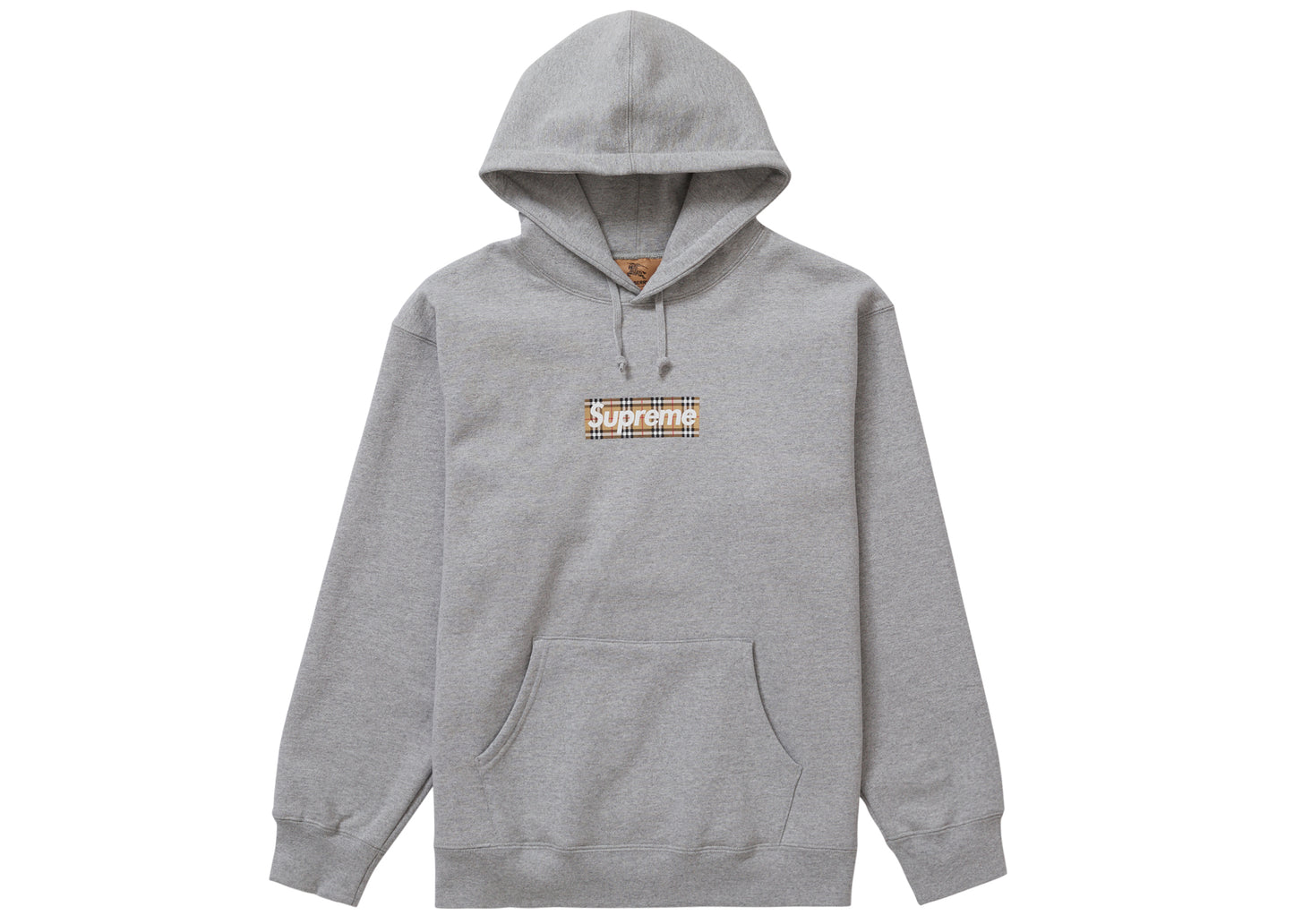 Supreme Burberry Box Logo Hooded Sweatshirt (SS22) - Heather Grey