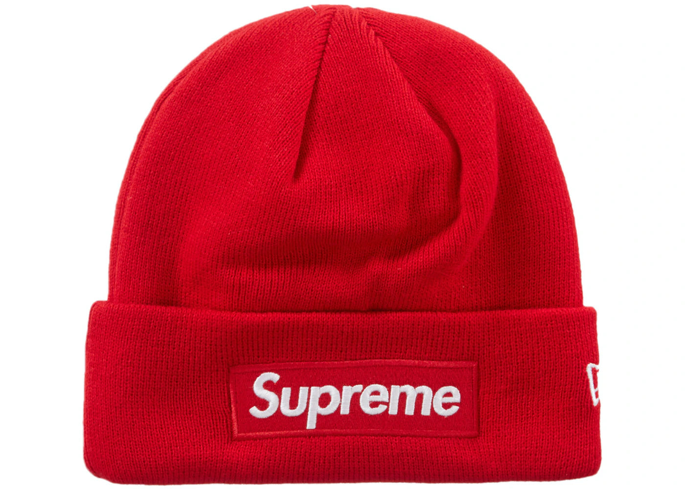 Supreme x New Era FW19 store Bandana Box Logo Red Beanie