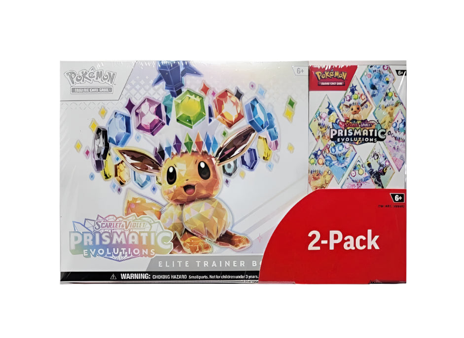 2025 Pokémon Scarlet & Violet Prismatic Evolutions Elite Trainer Box + Booster Costco Bundle