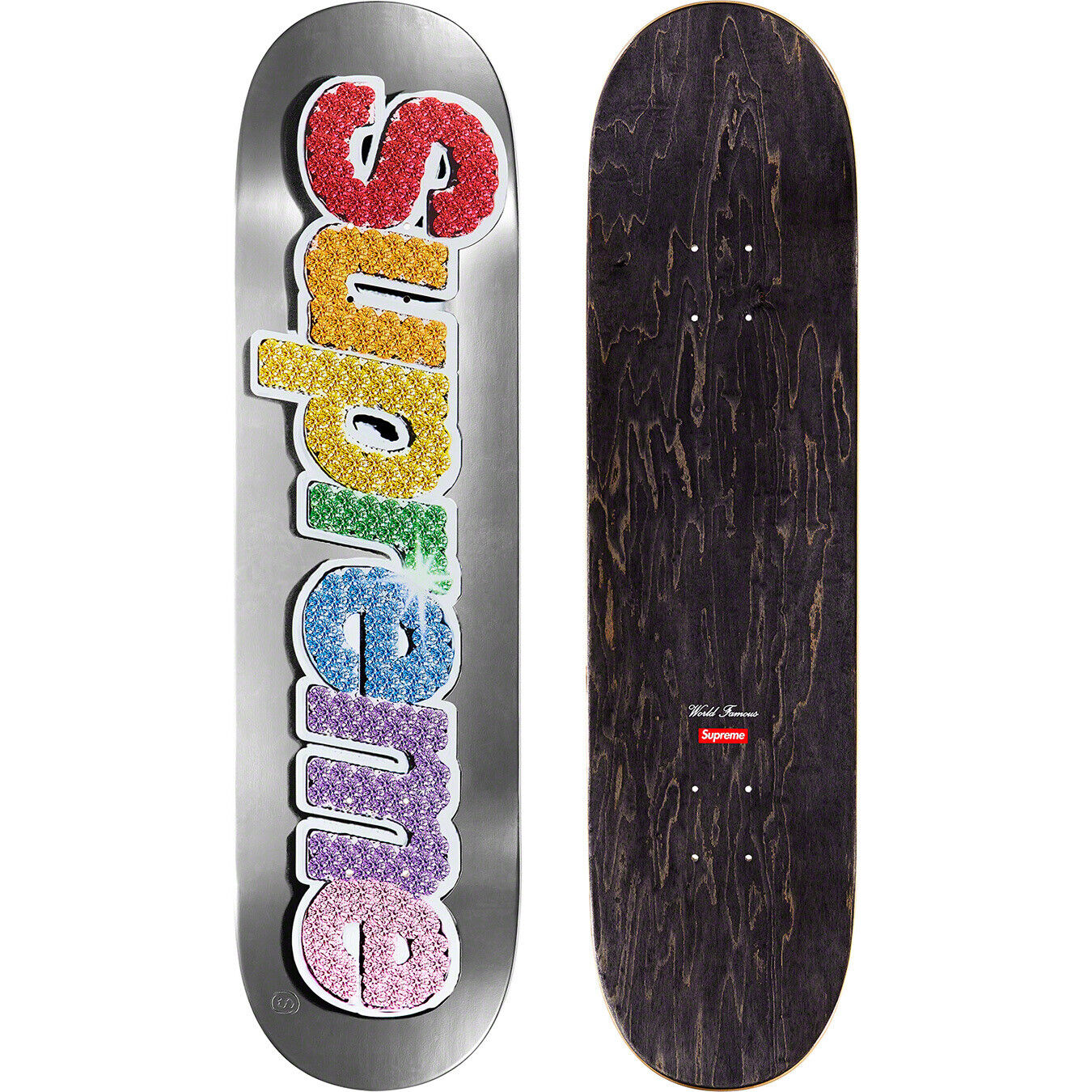 Supreme Bling Box Logo Skateboard Deck (SS22) - Platinum