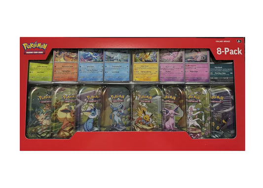 2025 Pokémon Prismatic Evolutions Mini Tins 8-Pack (Costco Exclusive)