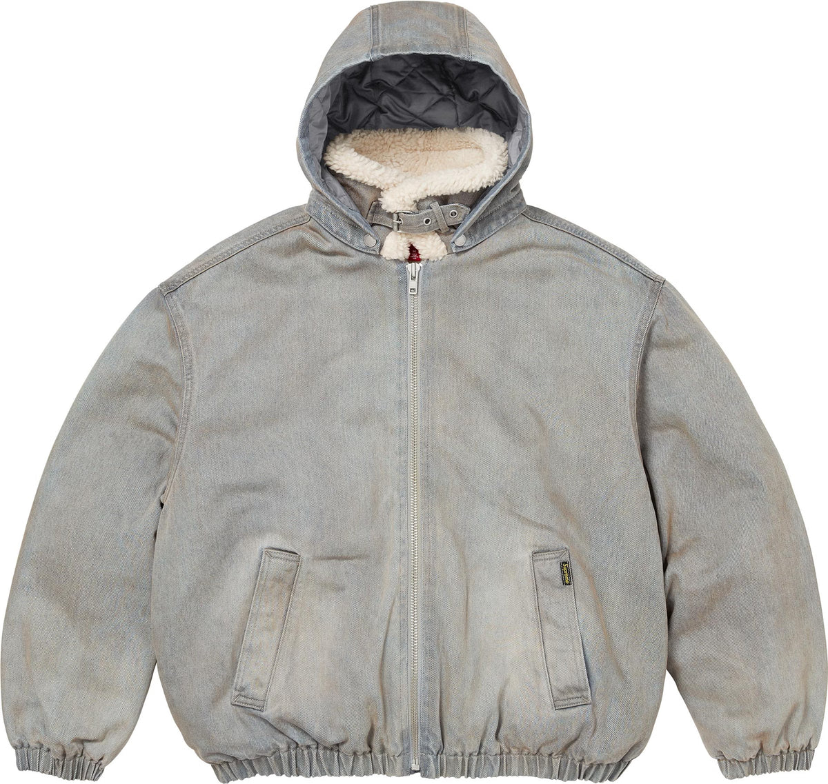Supreme Faux Shearling Lined Bomber Jacket (FW26) - Washed Grey