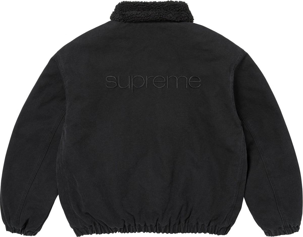 Supreme Faux Shearling Lined Bomber Jacket (FW26) - Black