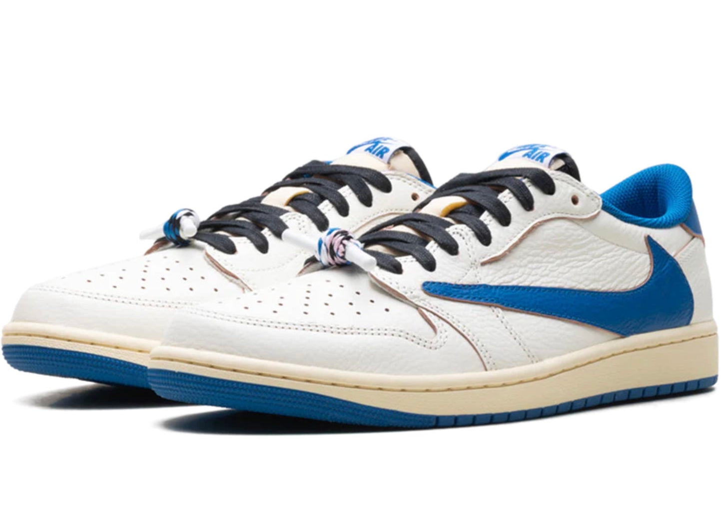 Air Jordan 1 Retro Low OG SP Fragment x Travis Scott - Sail Military Blue