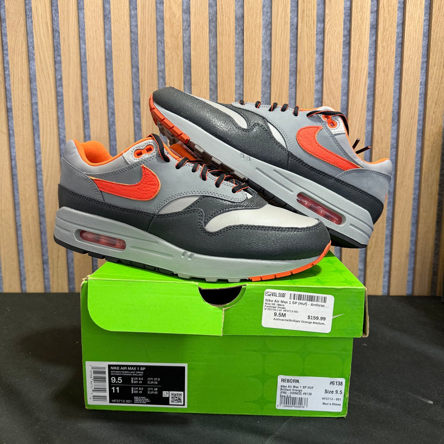 HUF x Nike Air Max 1 SP 'Brilliant Orange' (PRE-OWNED)