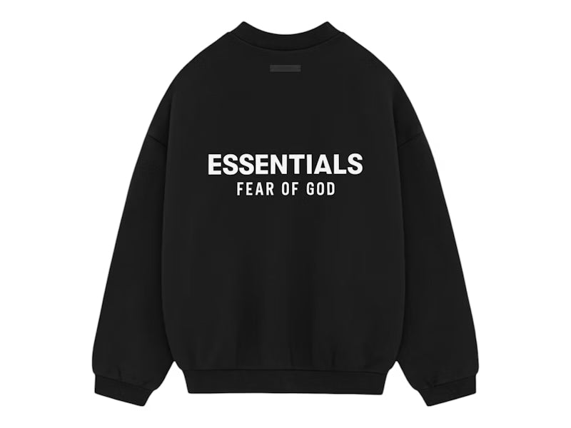 Fear of God Essentials Fleece Crewneck (FW24) - Black