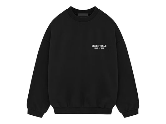 Fear of God Essentials Fleece Crewneck (FW24) - Black