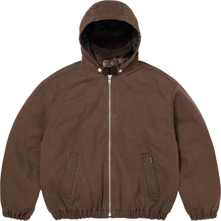 Supreme Faux Shearling Lined Bomber Jacket (FW26) - Brown