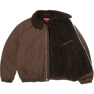 Supreme Faux Shearling Lined Bomber Jacket (FW26) - Brown