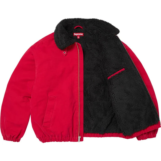 Supreme Faux Shearling Lined Bomber Jacket (FW26) - Red