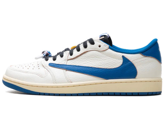 Air Jordan 1 Retro Low OG SP Fragment x Travis Scott - Sail Military Blue