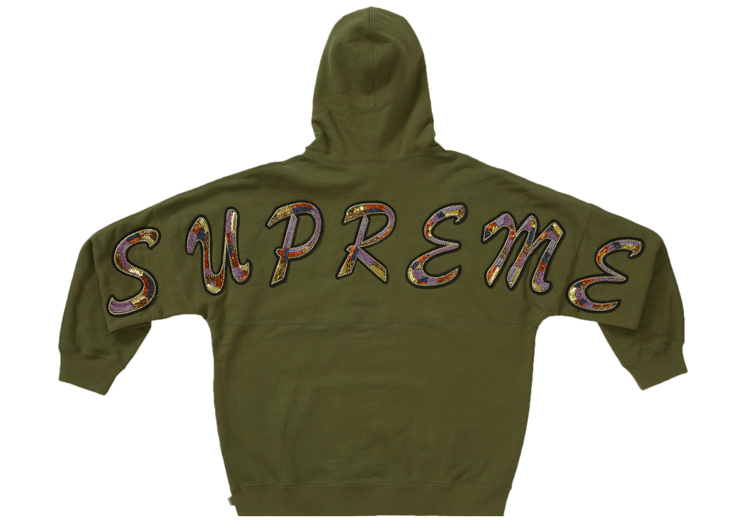 Supreme Beaded Hooded Sweatshirt (SS22) - Olive
