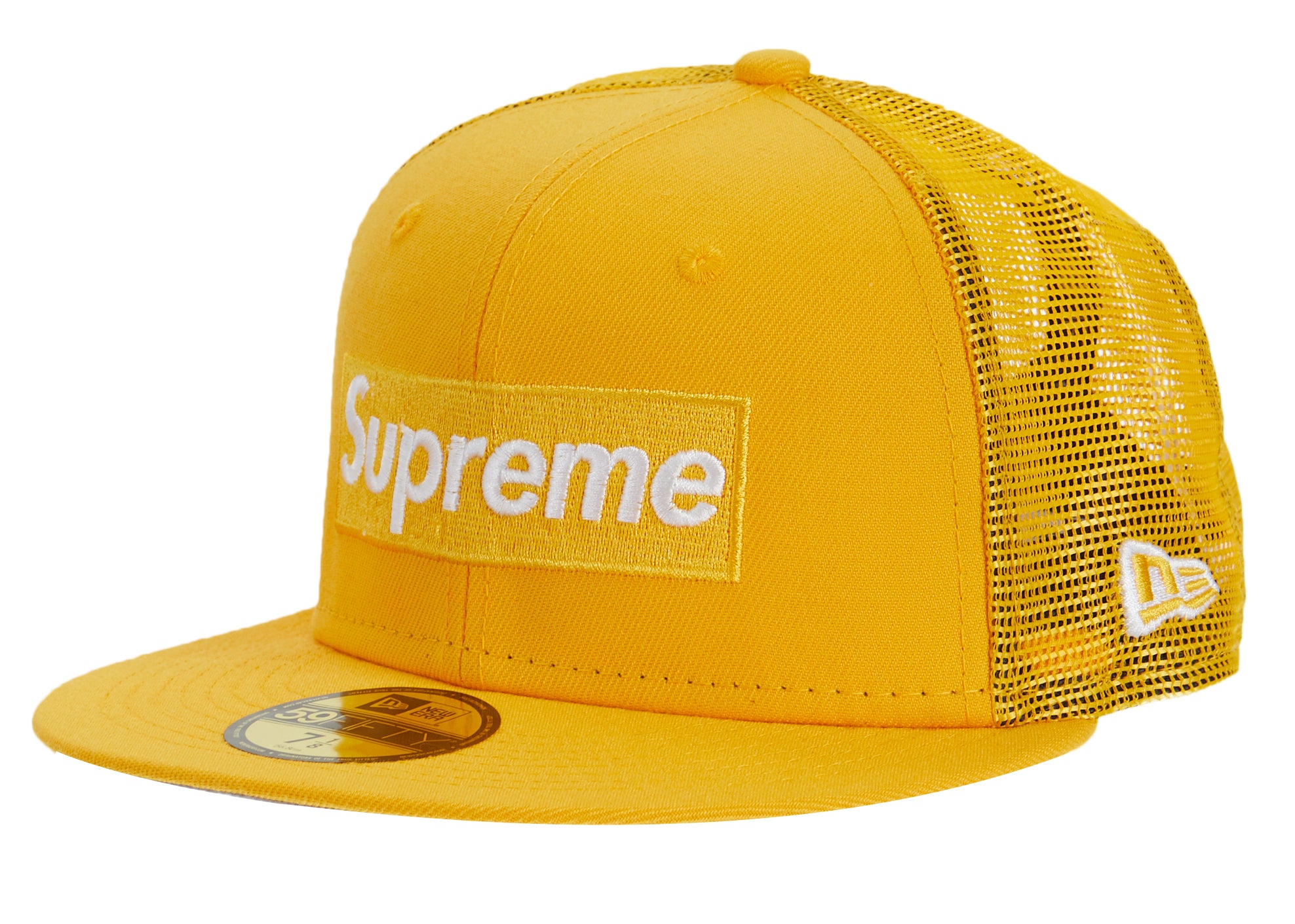 Supreme Box Logo Mesh Back New Era (SS22) - Yellow – Reborn.