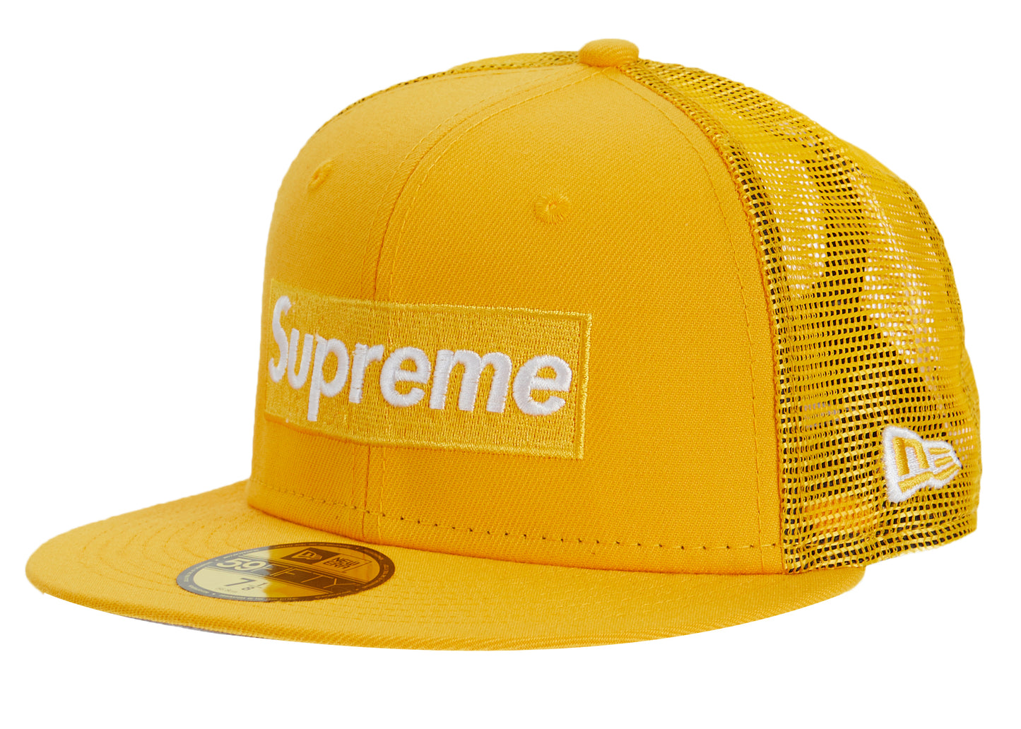 Supreme Box Logo Mesh Back New Era (SS22) - Yellow