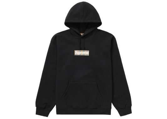 Supreme Burberry Box Logo Hooded Sweatshirt (SS22) - Black