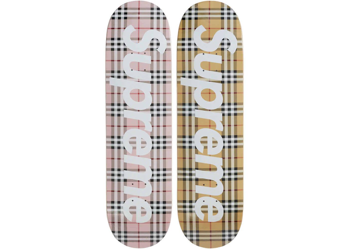 Supreme Burberry Skateboard Deck Set (SS22) - Pink/Beige