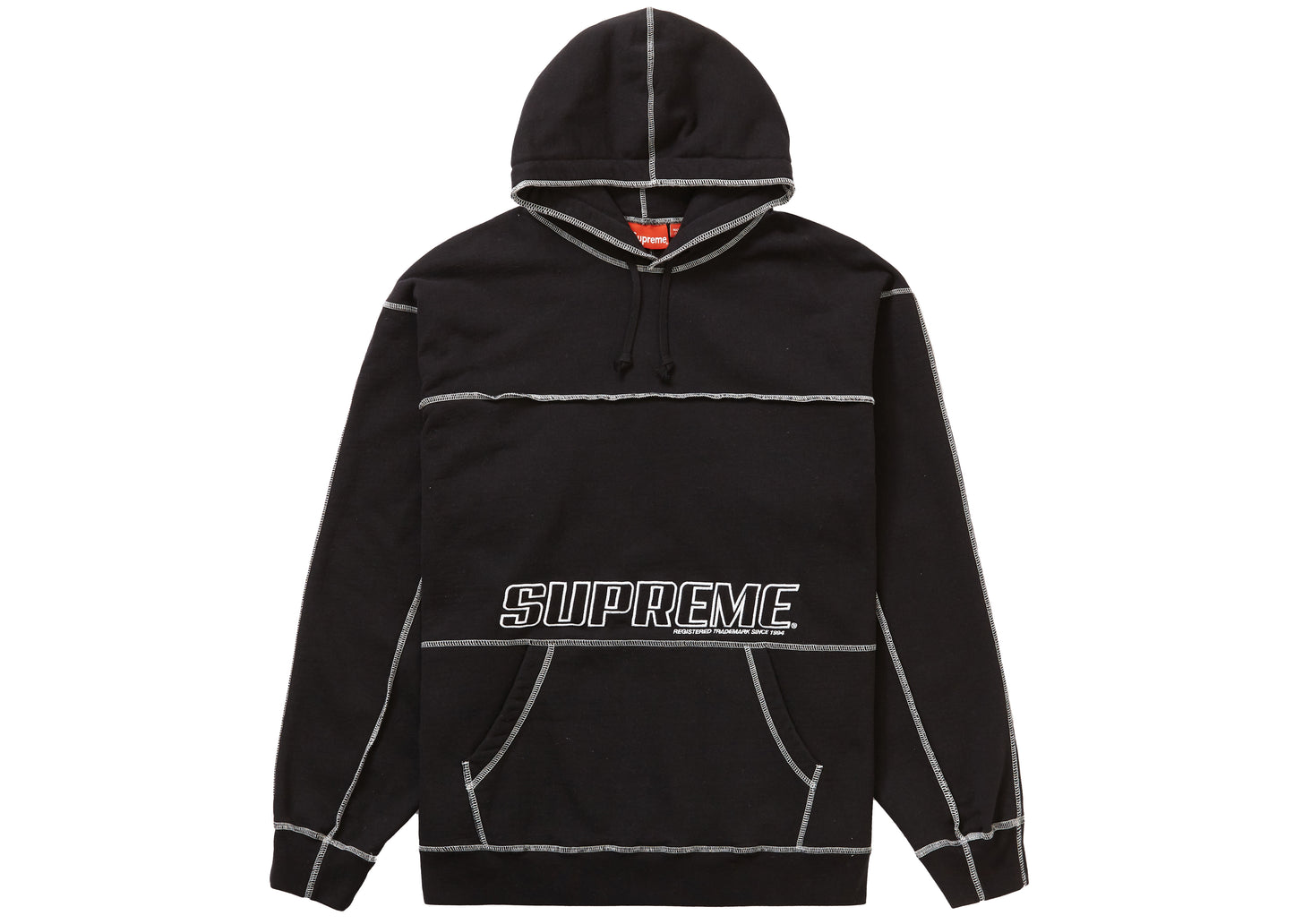 Supreme Coverstitch Hooded Sweatshirt (SS22) - Black
