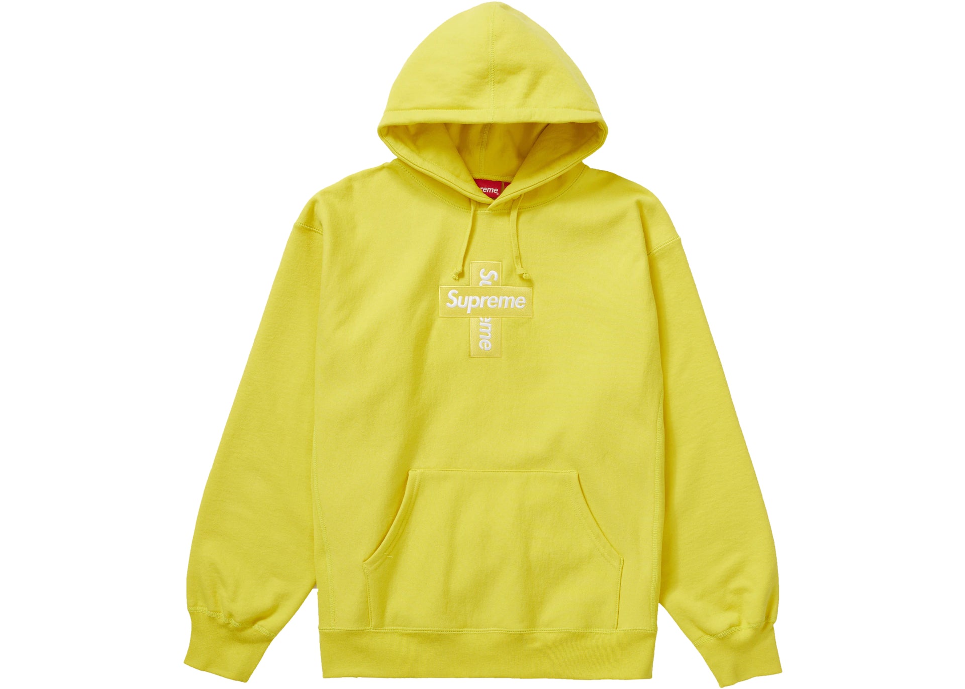 Supreme Cross Box Logo Hooded Sweatshirt FW20 Lemon