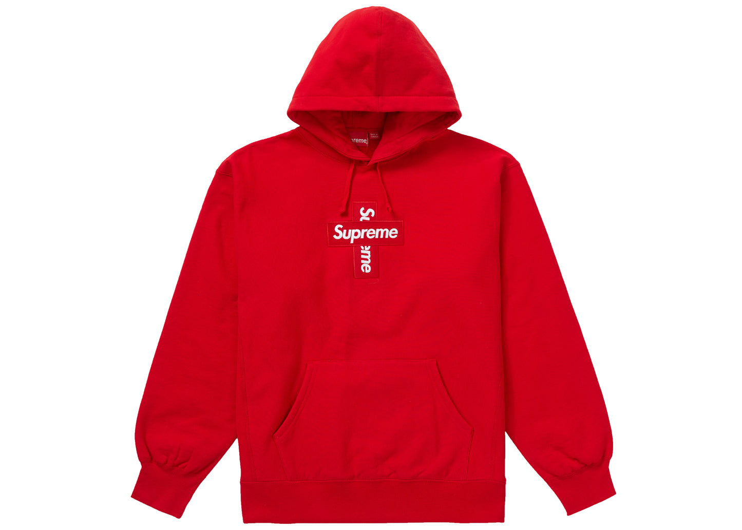 Supreme Cross Box Logo Hooded Sweatshirt (FW20) - Red
