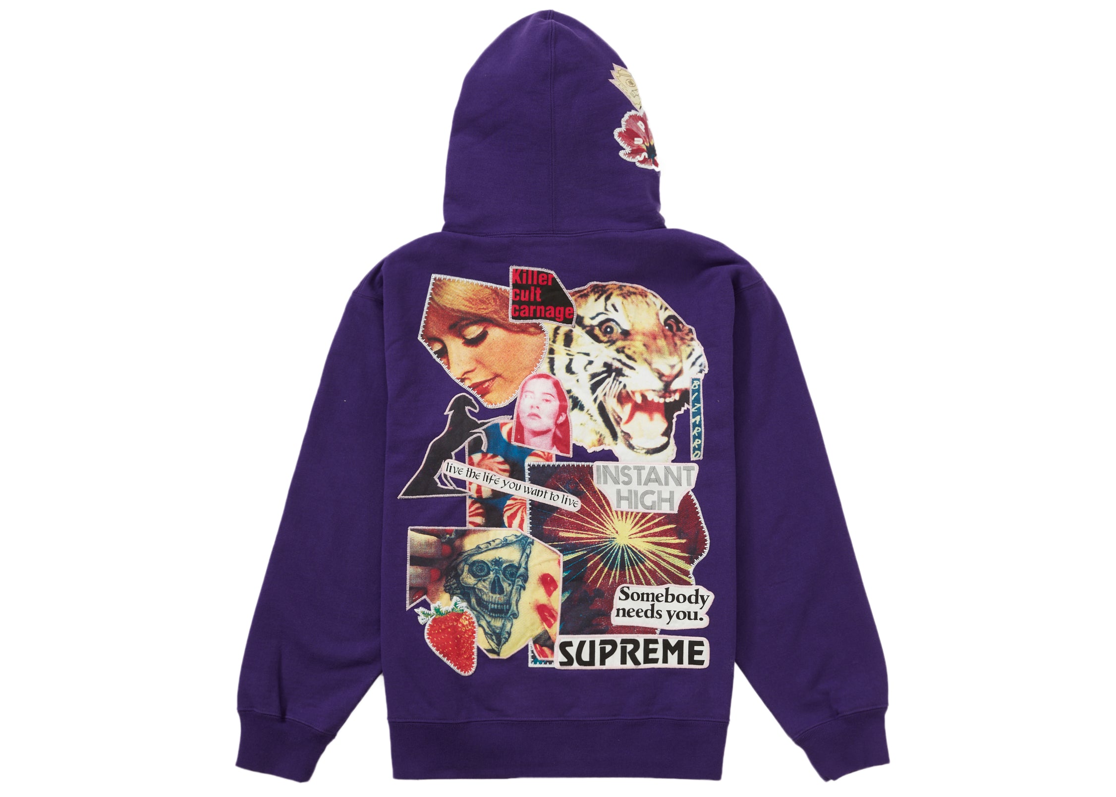 Supreme Instant High Patches Hooded Sweatshirt (SS22) - Purple