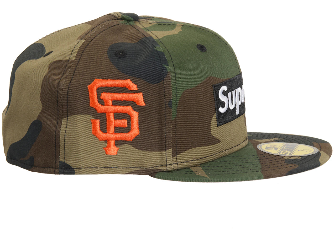Supreme MLB Teams San Francisco Box Logo New Era 59Fifty Fitted Cap (SS24) - Woodland Camo