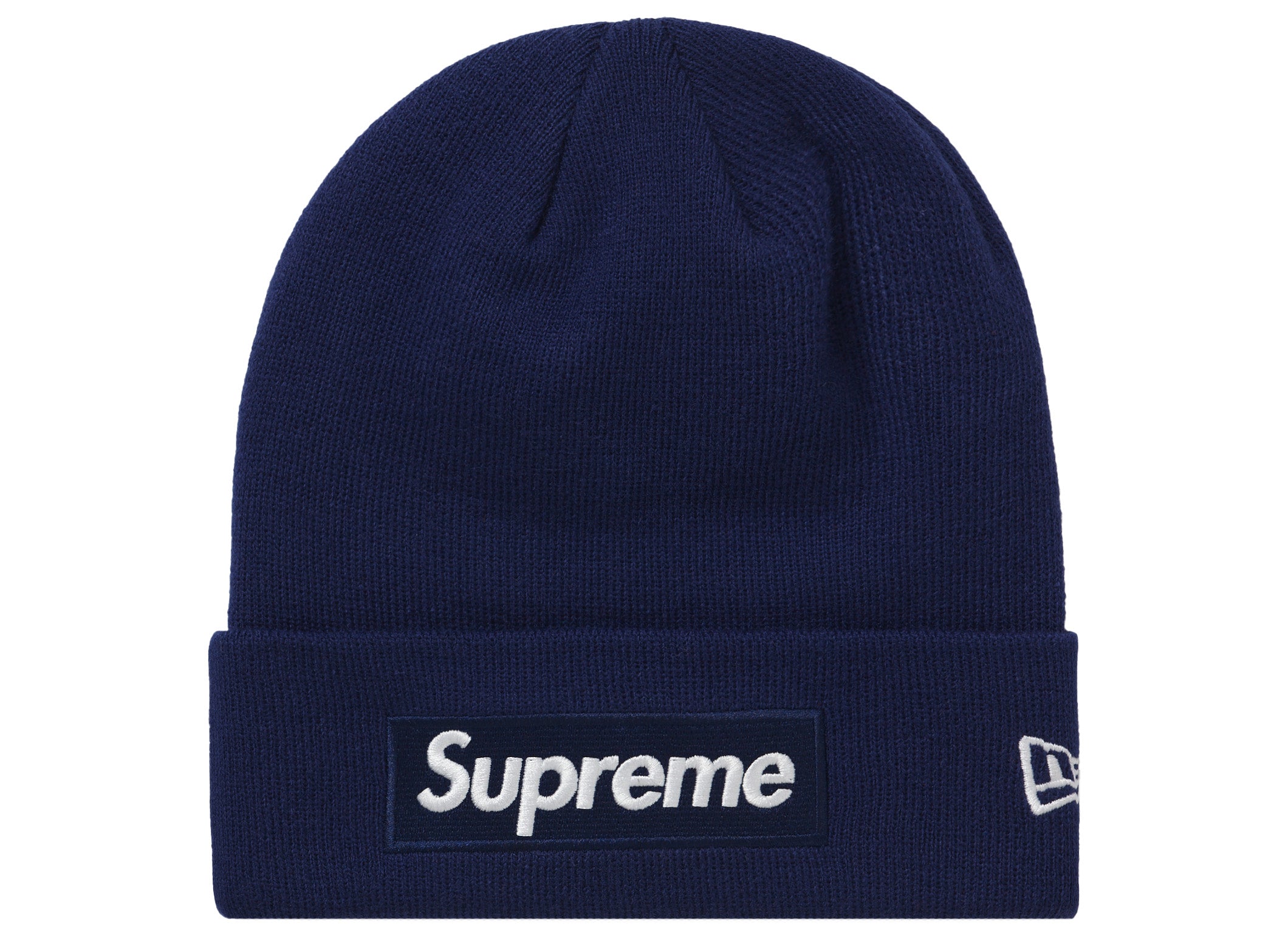 Supreme New Era Box Logo Beanie FW21 Navy Reborn