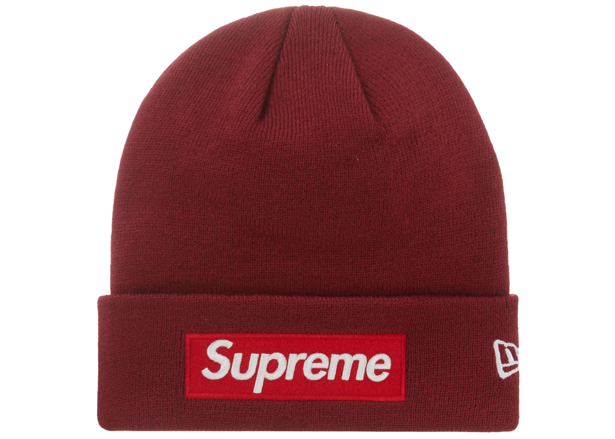 Supreme New Era Box Logo Beanie FW22 Cardinal Reborn