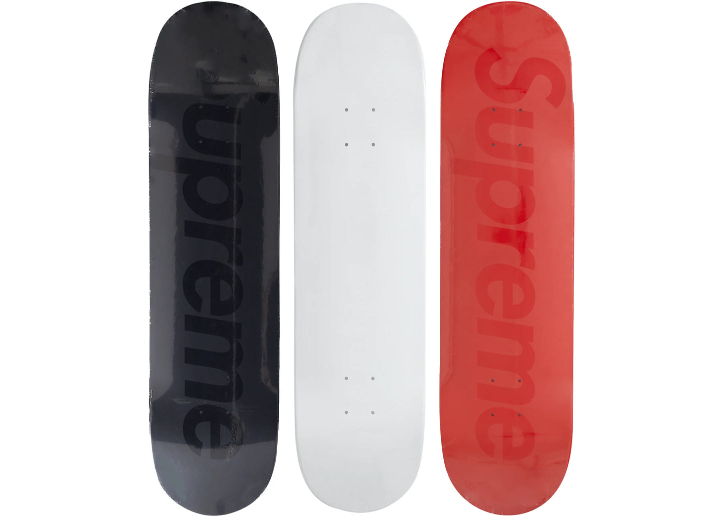 Supreme Tonal Box Logo Skateboard Deck Set (SS23) - Black/White/Red