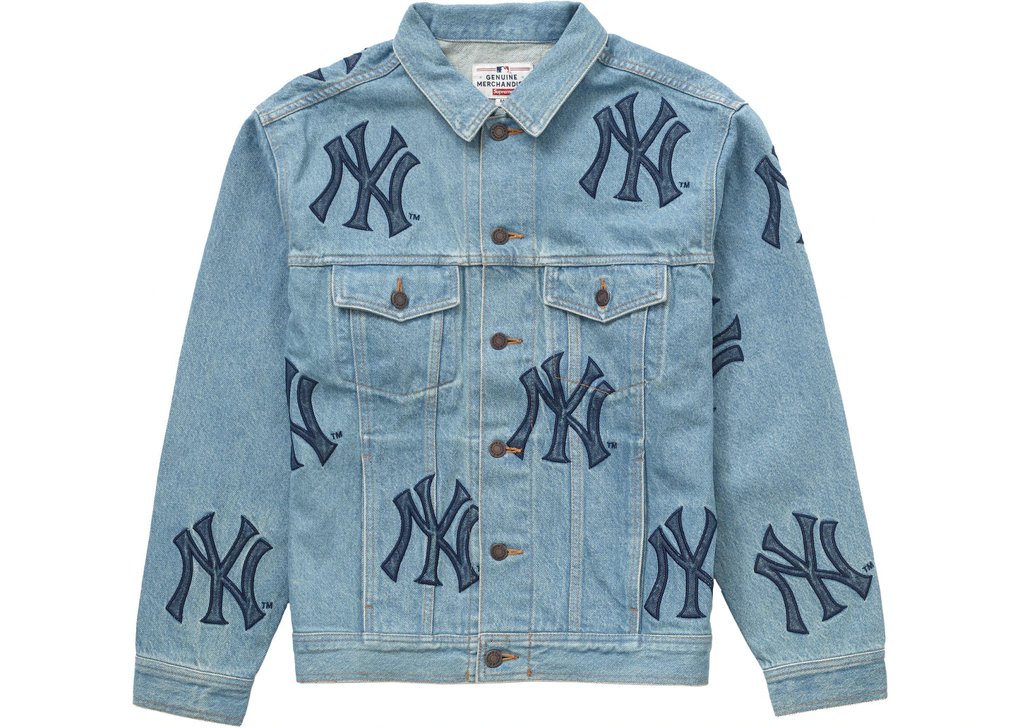 Supreme x New York Yankees Denim Trucker Jacket (FW21)