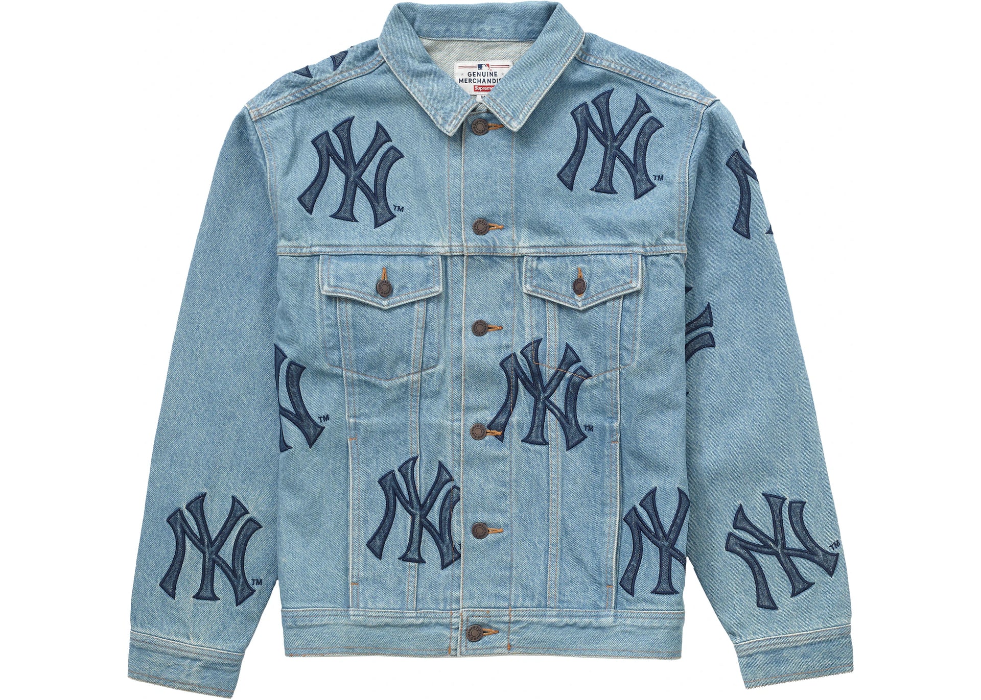 Supreme ニューヨーク・ヤンキース刺繍デニムジャケット M Supreme x New York Yankees Denim Trucker Jacket (FW21) – Reborn.
