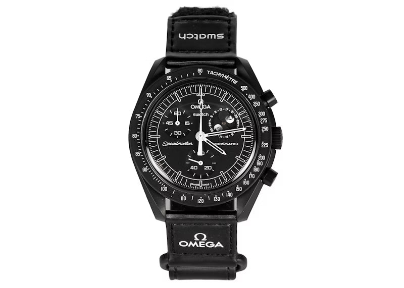 Swatch x Omega Bioceramic Moonswatch Mission To Moonphase Snoopy - Black