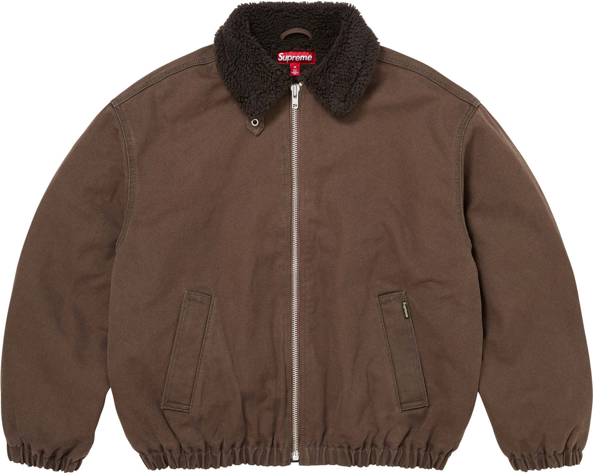 Supreme Faux Shearling Lined Bomber Jacket (FW26) - Brown