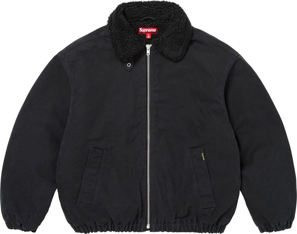 Supreme Faux Shearling Lined Bomber Jacket (FW26) - Black