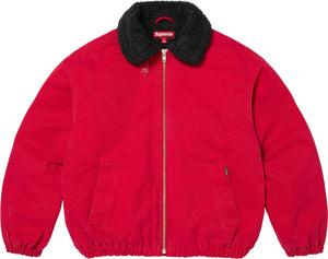 Supreme Faux Shearling Lined Bomber Jacket (FW26) - Red