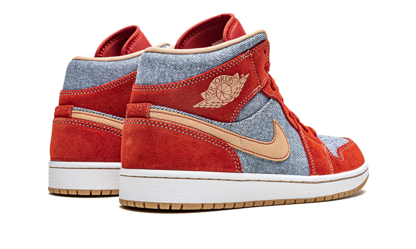 Air Jordan 1 Mid 'Denim Red'