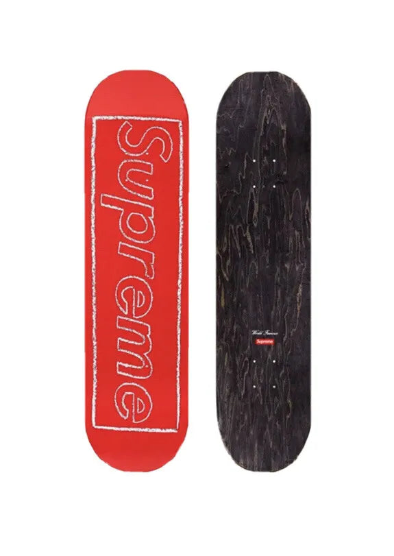 Supreme KAWS Chalk Logo Skateboard Deck (SS22) - Red