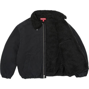 Supreme Faux Shearling Lined Bomber Jacket (FW26) - Black